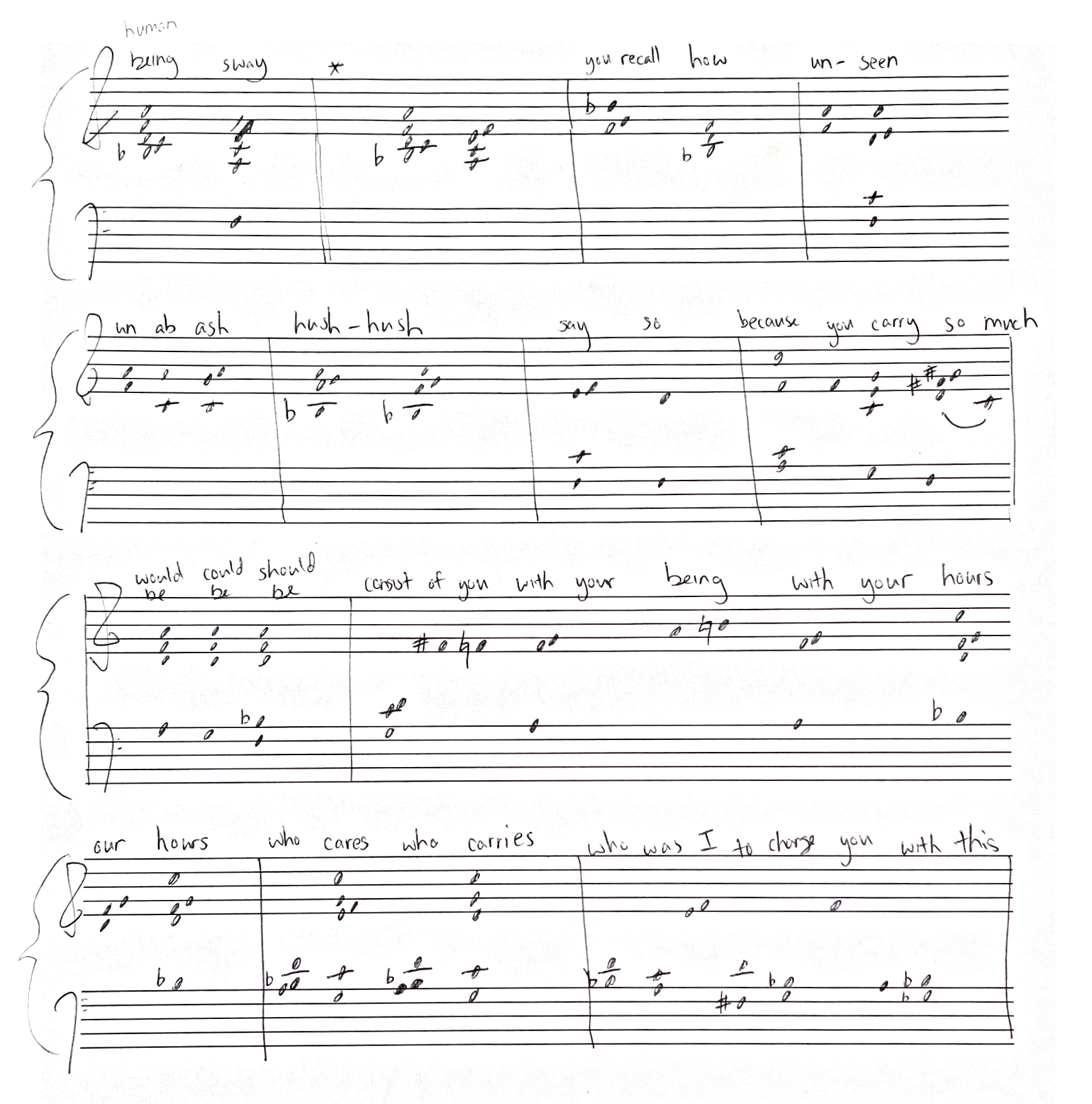 Sheet music for Human Being