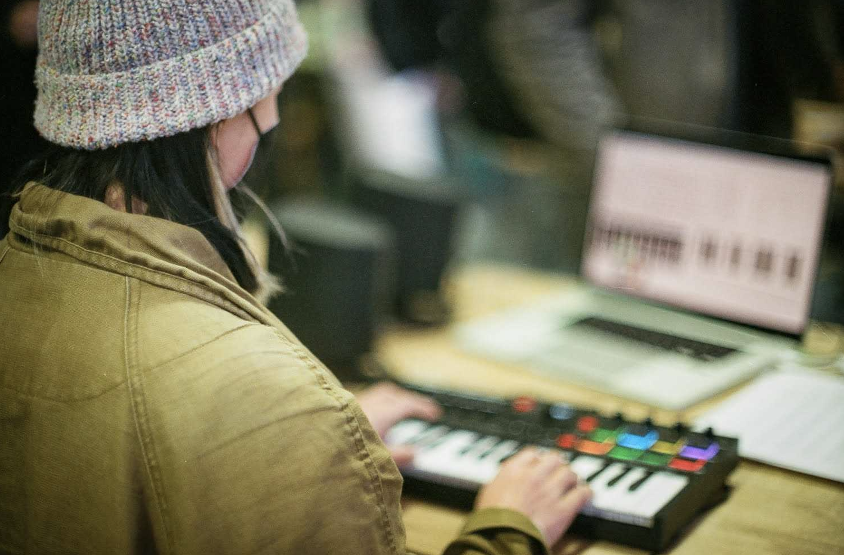 Photo of someone using the musical steno