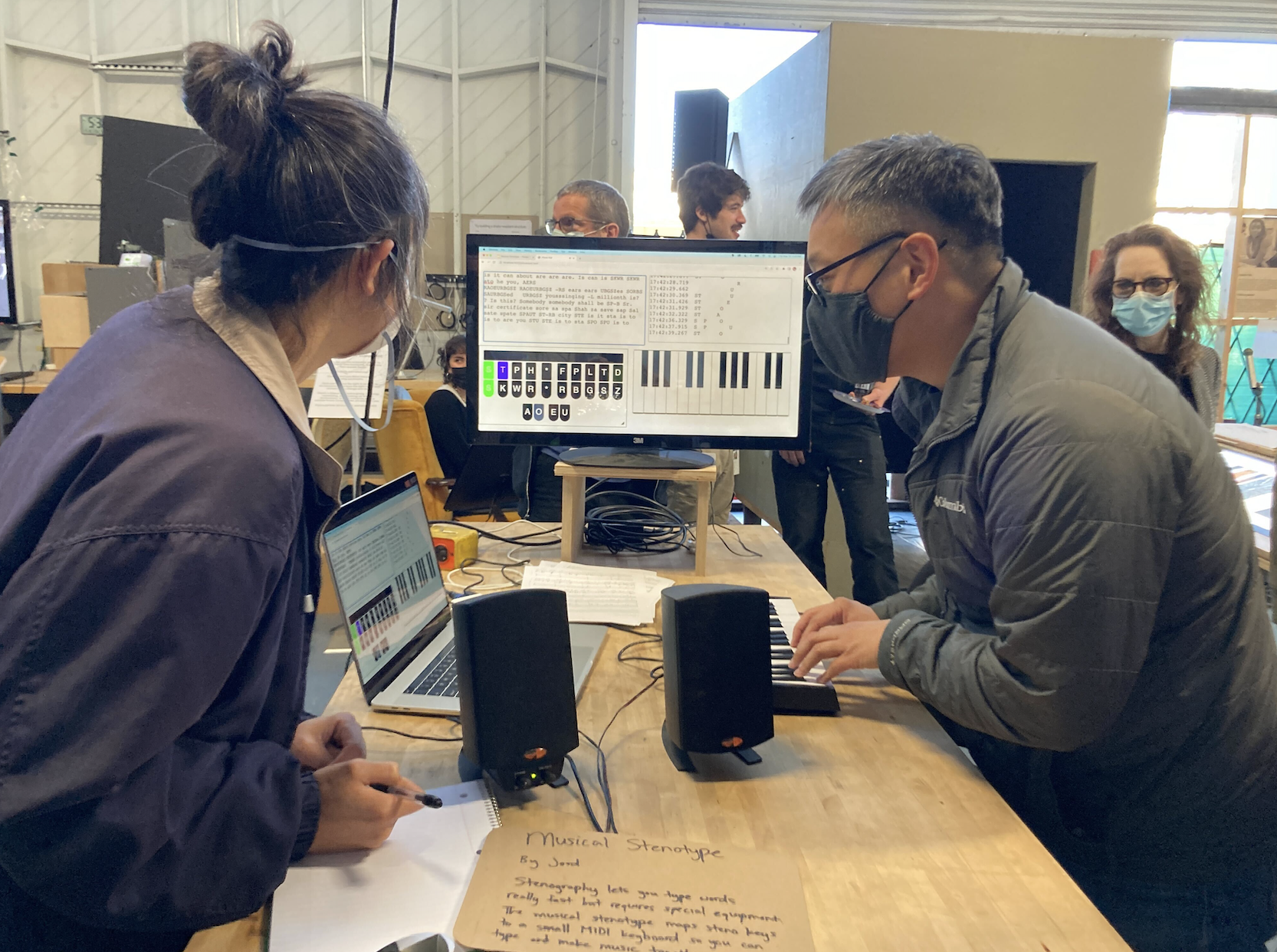 Photo of someone using the musical steno